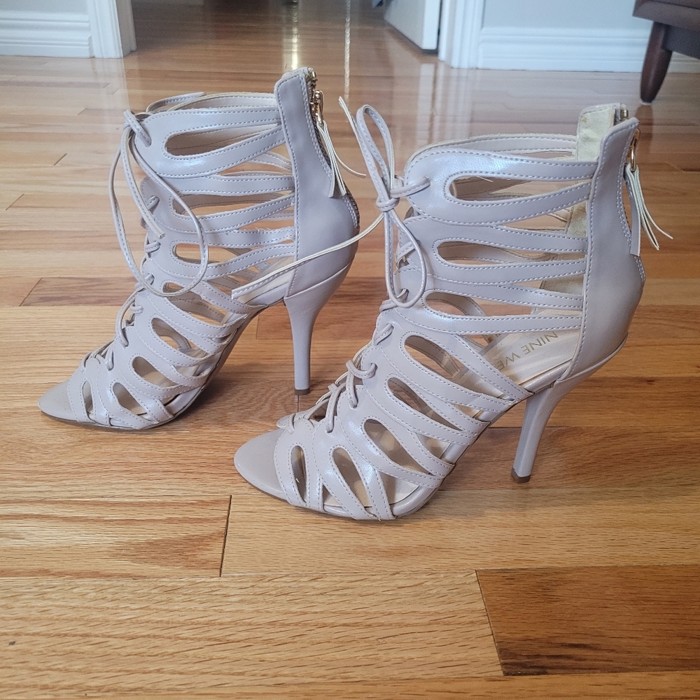 Nine West Beige Strappy Heels